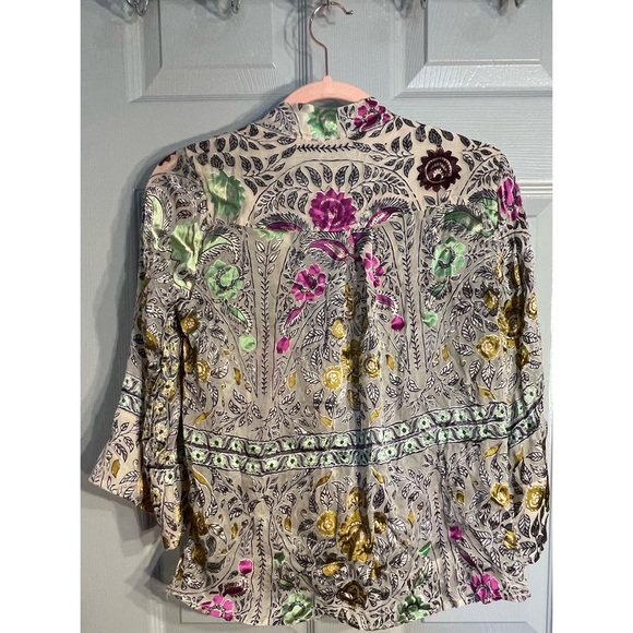 Anthropologie Flower Paisley Wrap Blouse NWT Size XS - Picture 5 of 11
